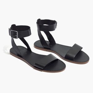 Madewell Boardwalk Ankle‑Strap Leather Sandal Flats Size‎ 8.5